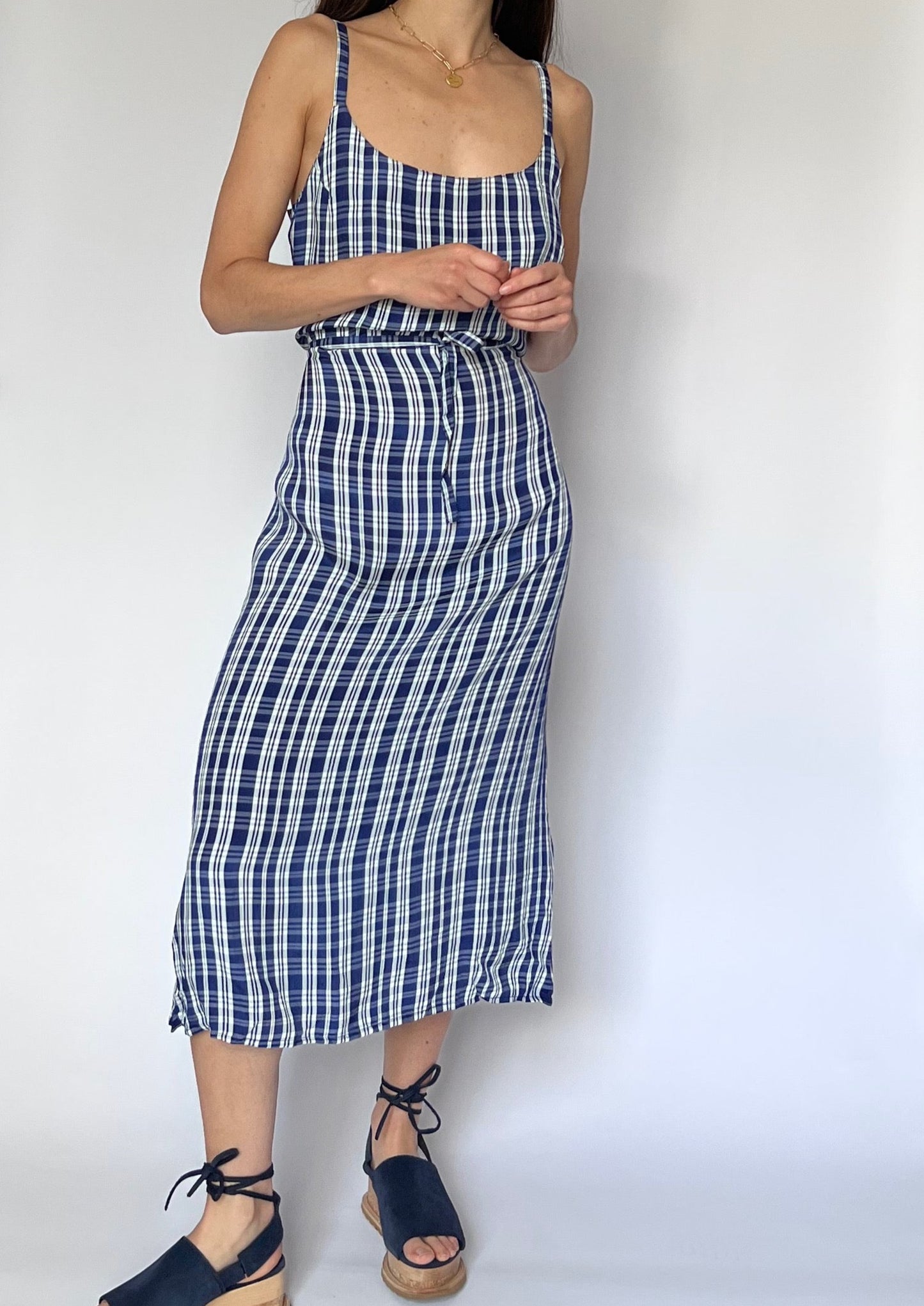 90s Checked slip dress XS/S/M