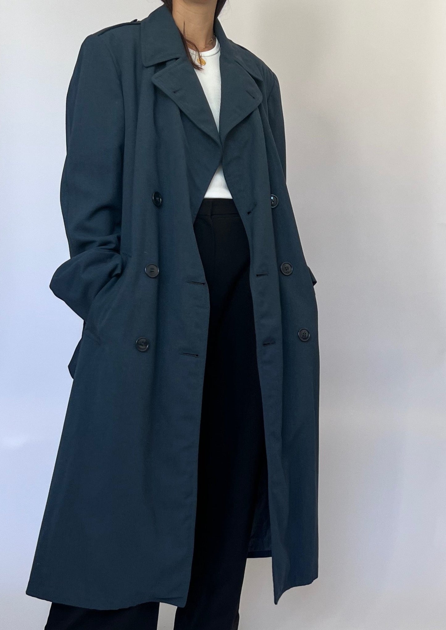 Ultimate Wool Navy Trench Coat M/L