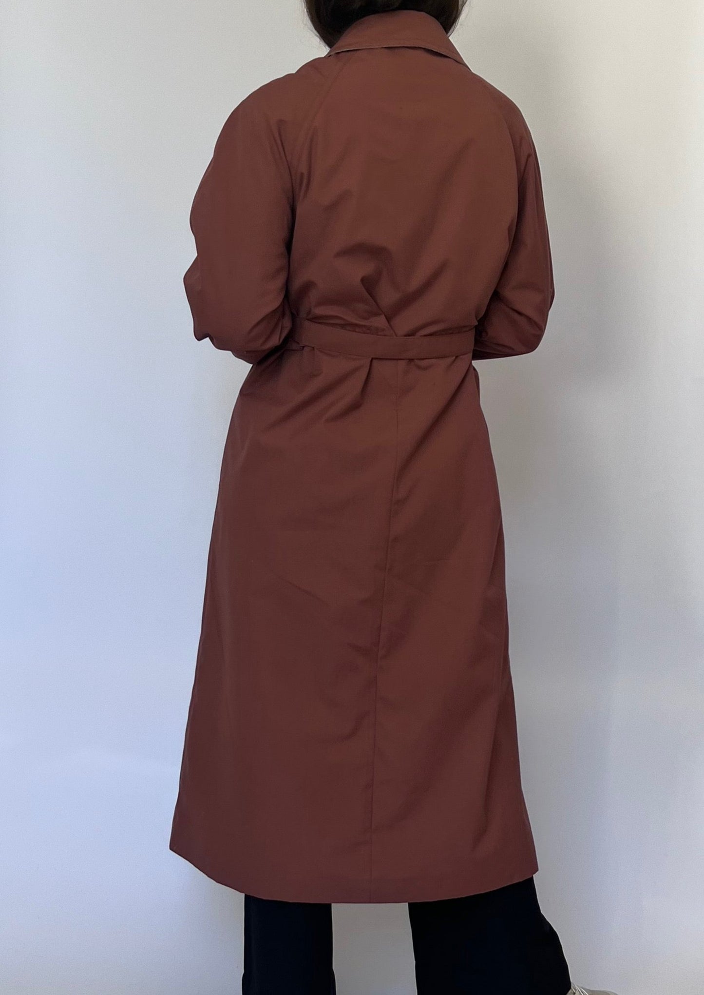 Vintage Burgundy Padded Trench Coat S/M/L