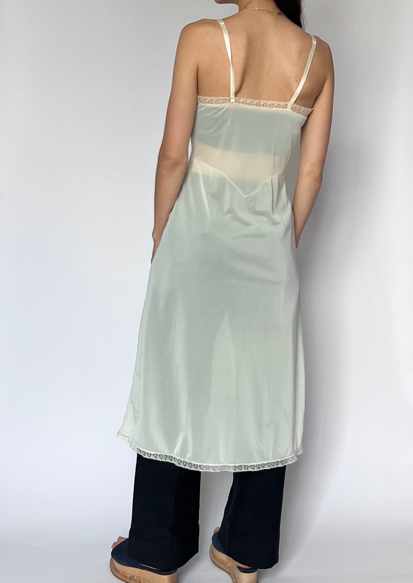 70s Sheer Lingerie Slip Dress XS