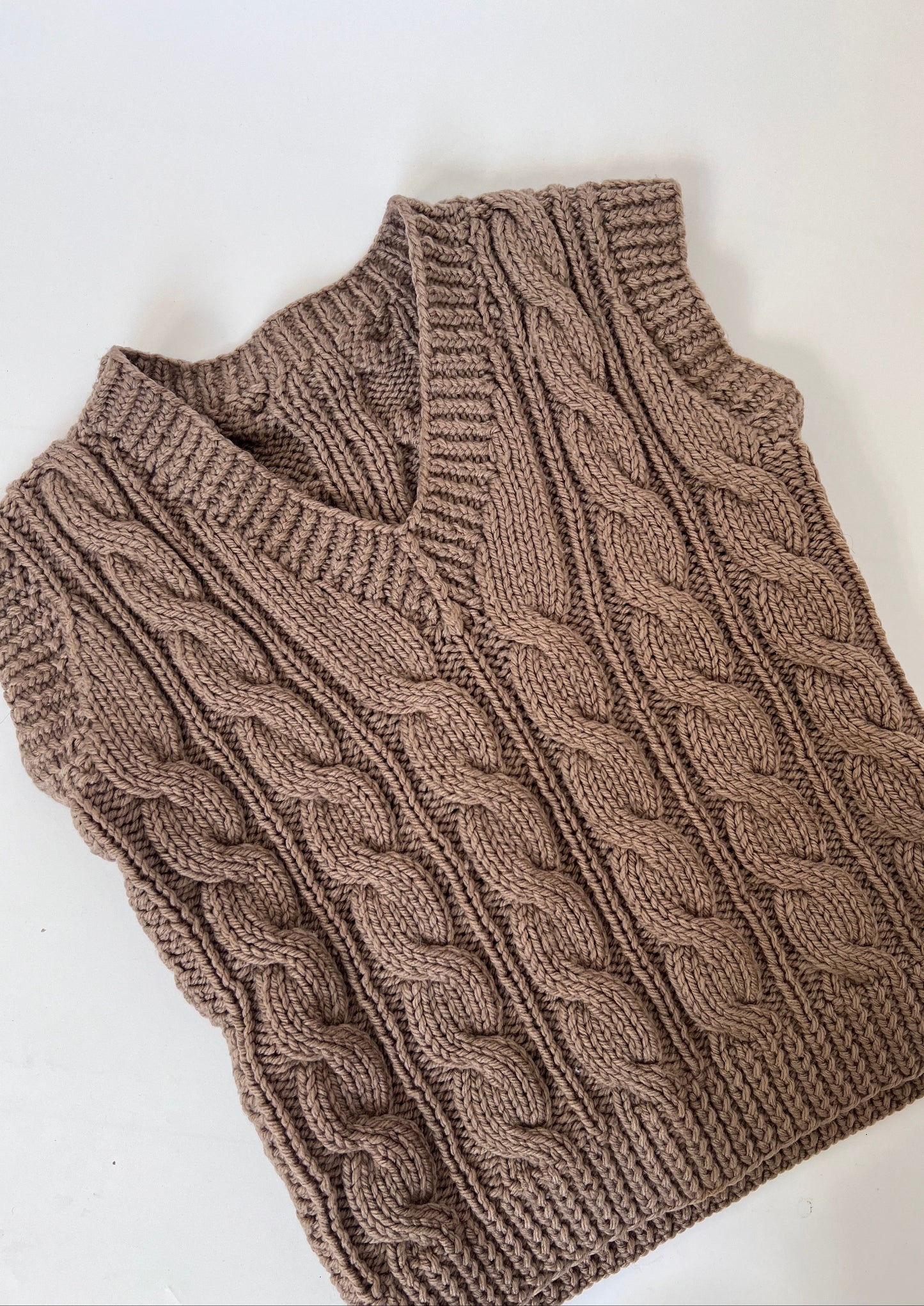 00's Brown Knitted Vest XS