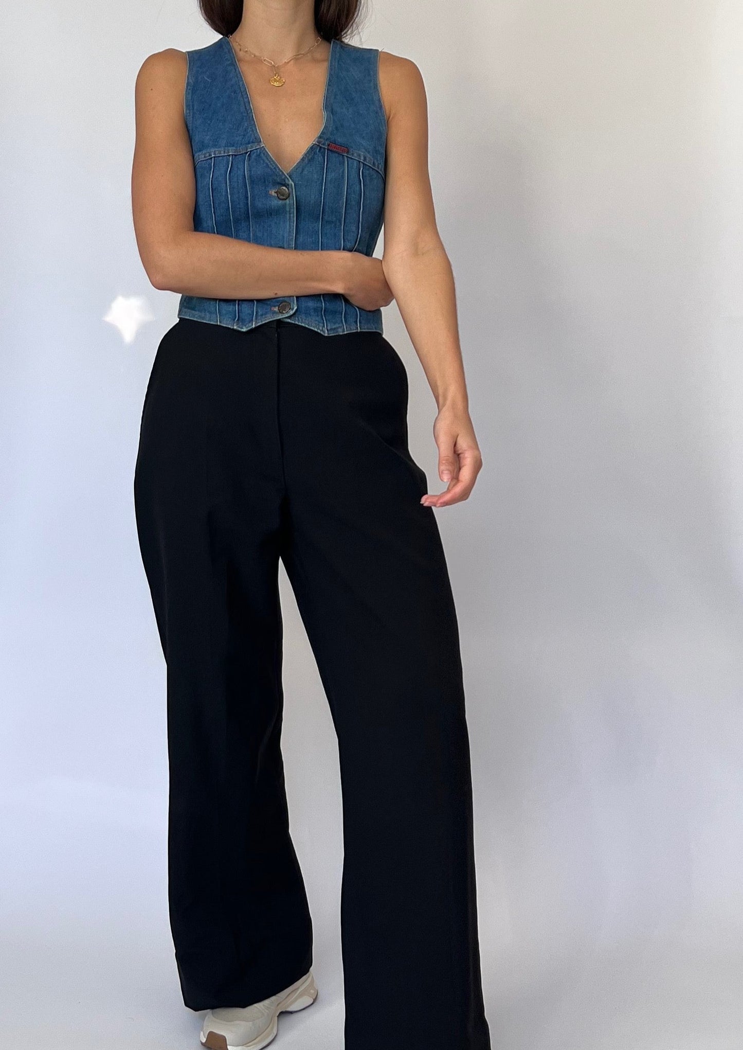 Cropped Denim Waistcoat XS/S