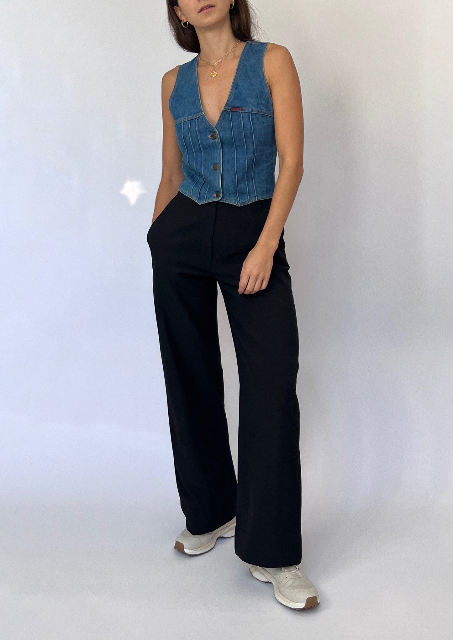 Cropped Denim Waistcoat XS/S