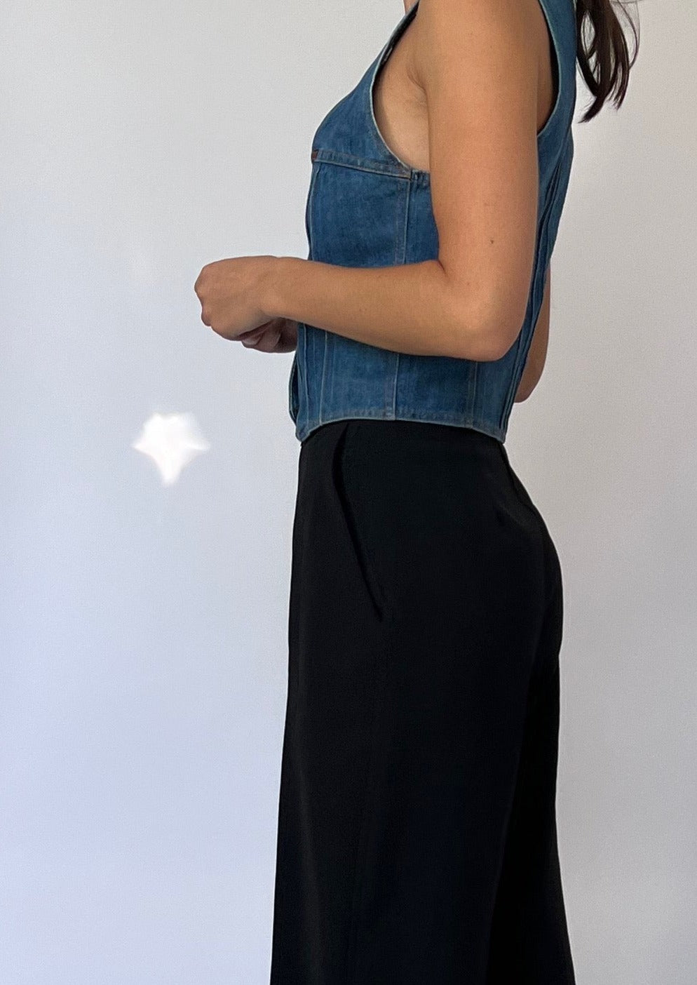 Cropped Denim Waistcoat XS/S