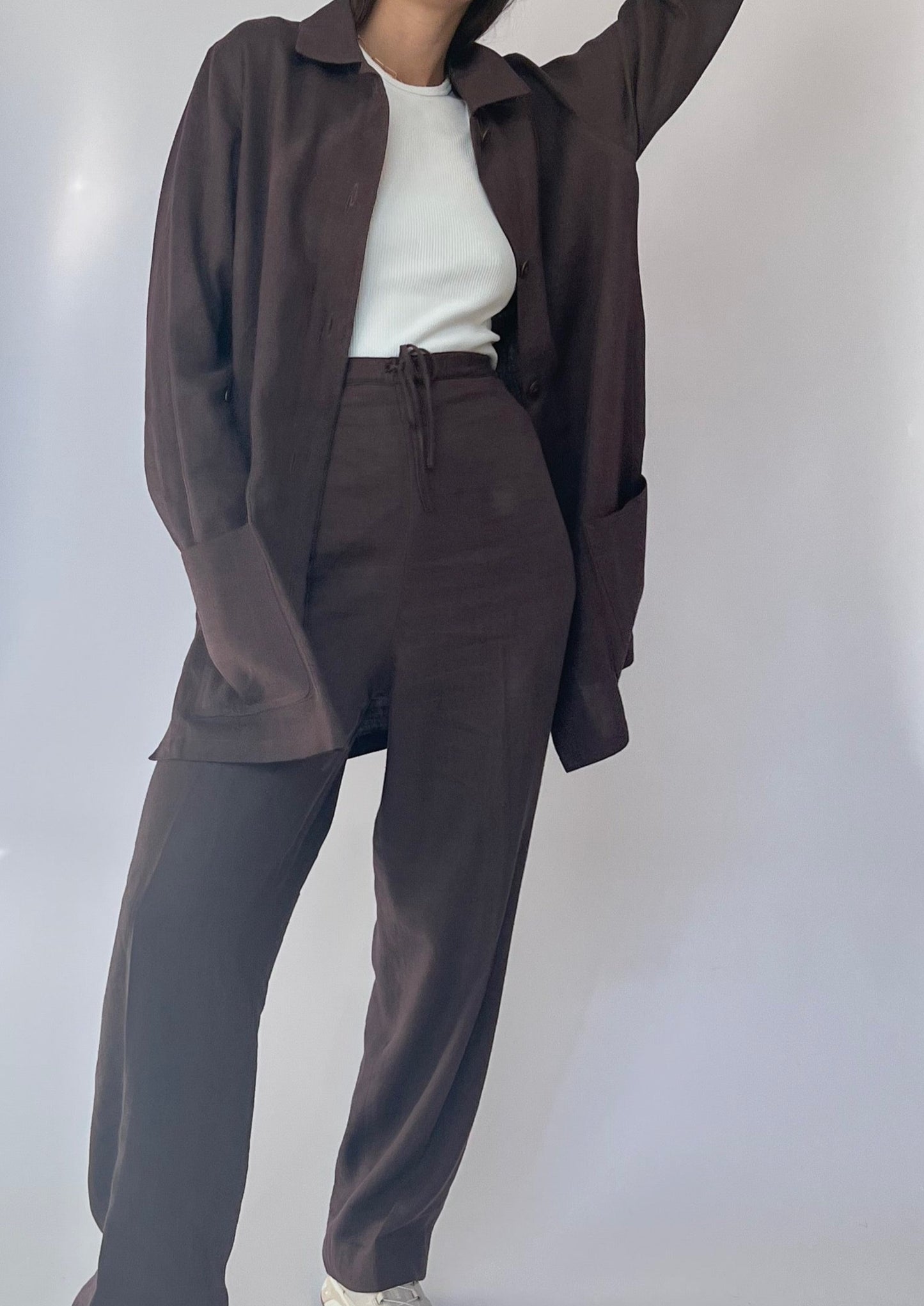 Aquascutum Linen Brown Suit S/M W'30"