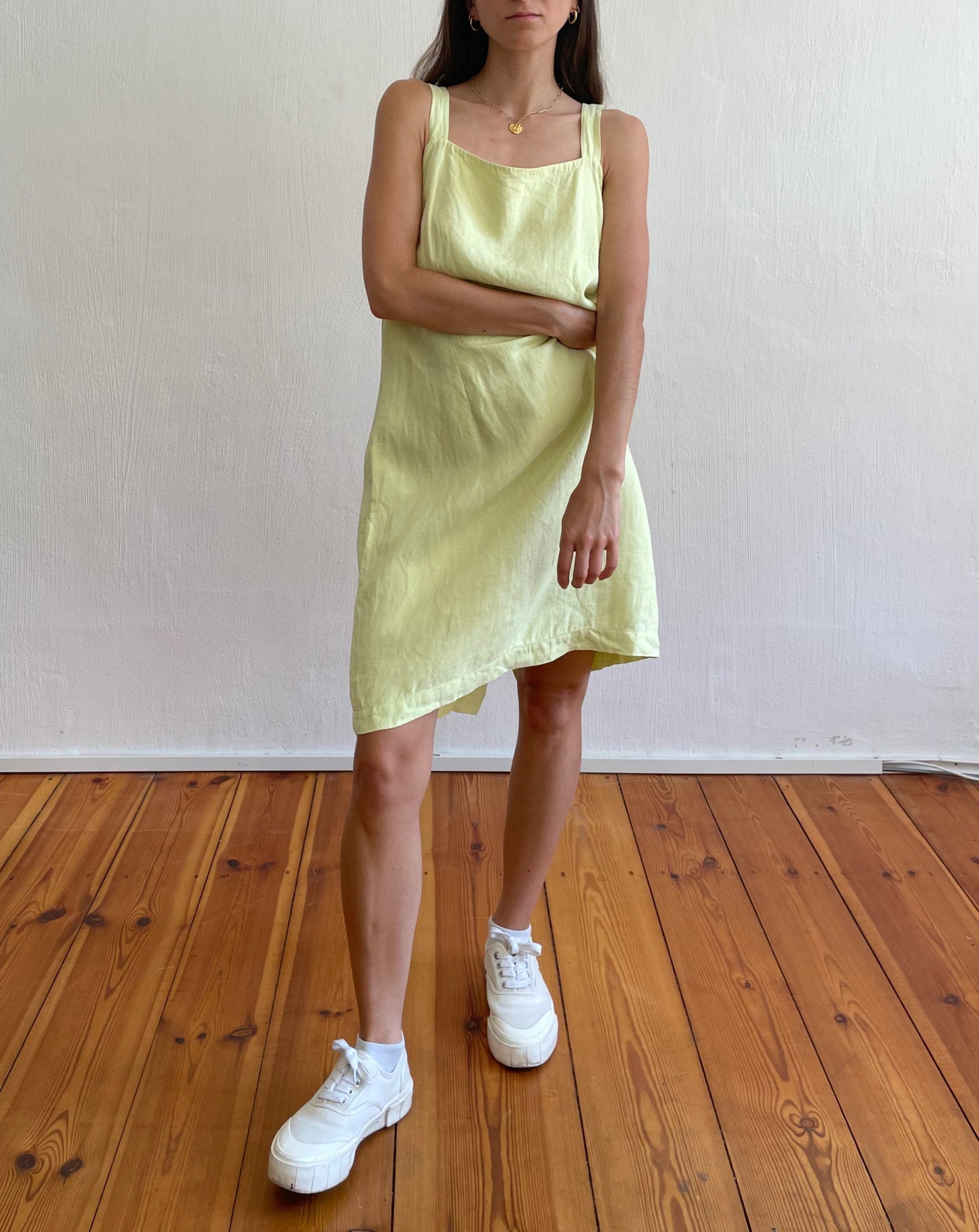 Vintage 90s Linen Minimal Dress Size M