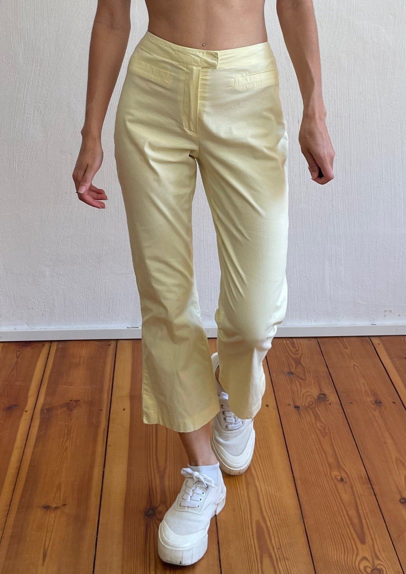 Vintage Yellow Cropped Kickflares Size XS-S