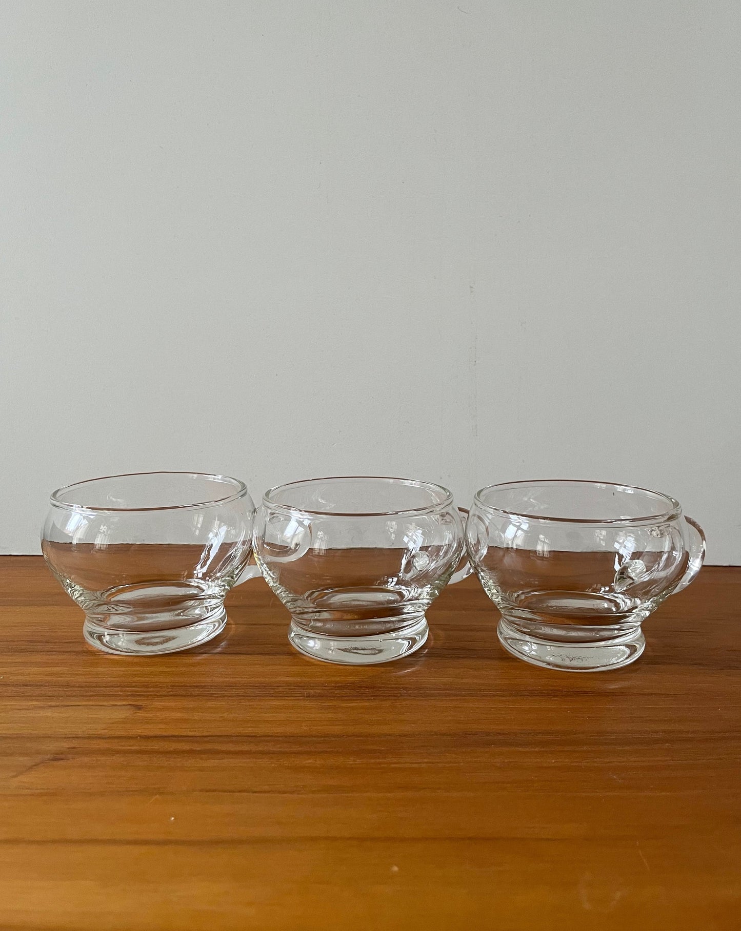 Vintage Clear Glass Tea Cups Set of 6