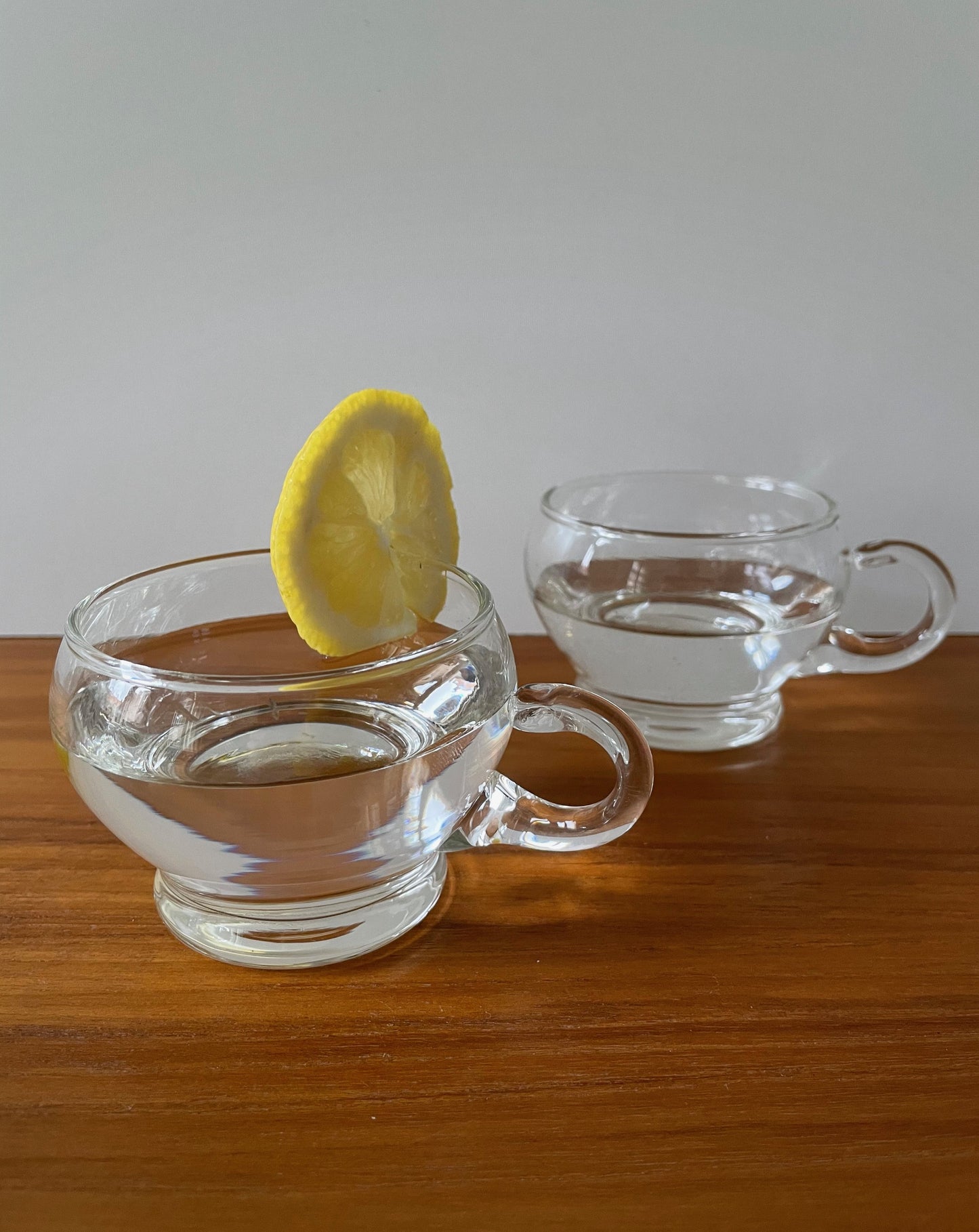 Vintage Clear Glass Tea Cups Set of 6