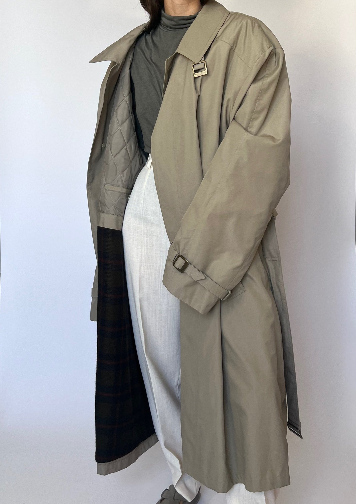 Winter Quilted Lined Relaxed Trench Coat M/L/XL