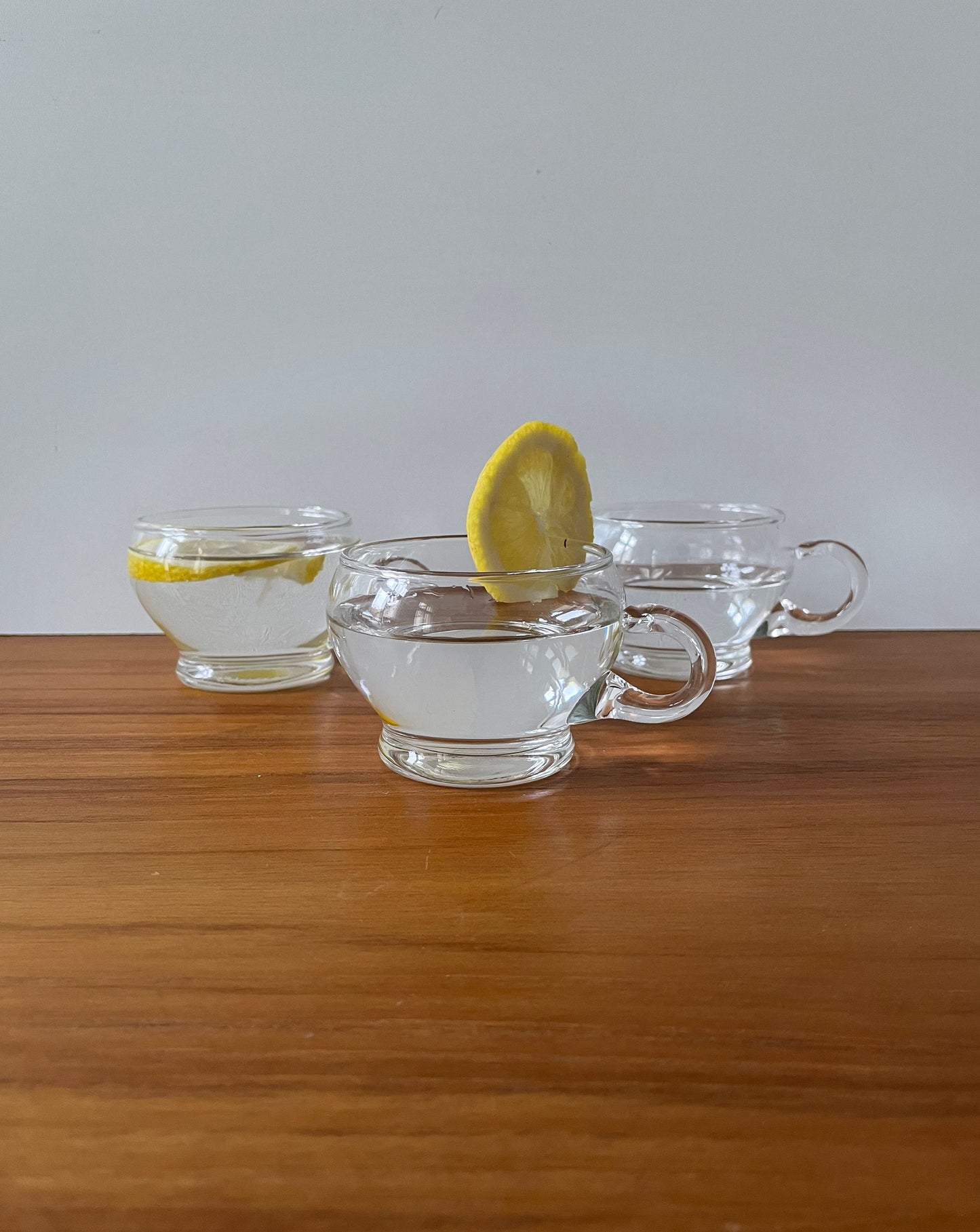 Vintage Clear Glass Tea Cups Set of 6