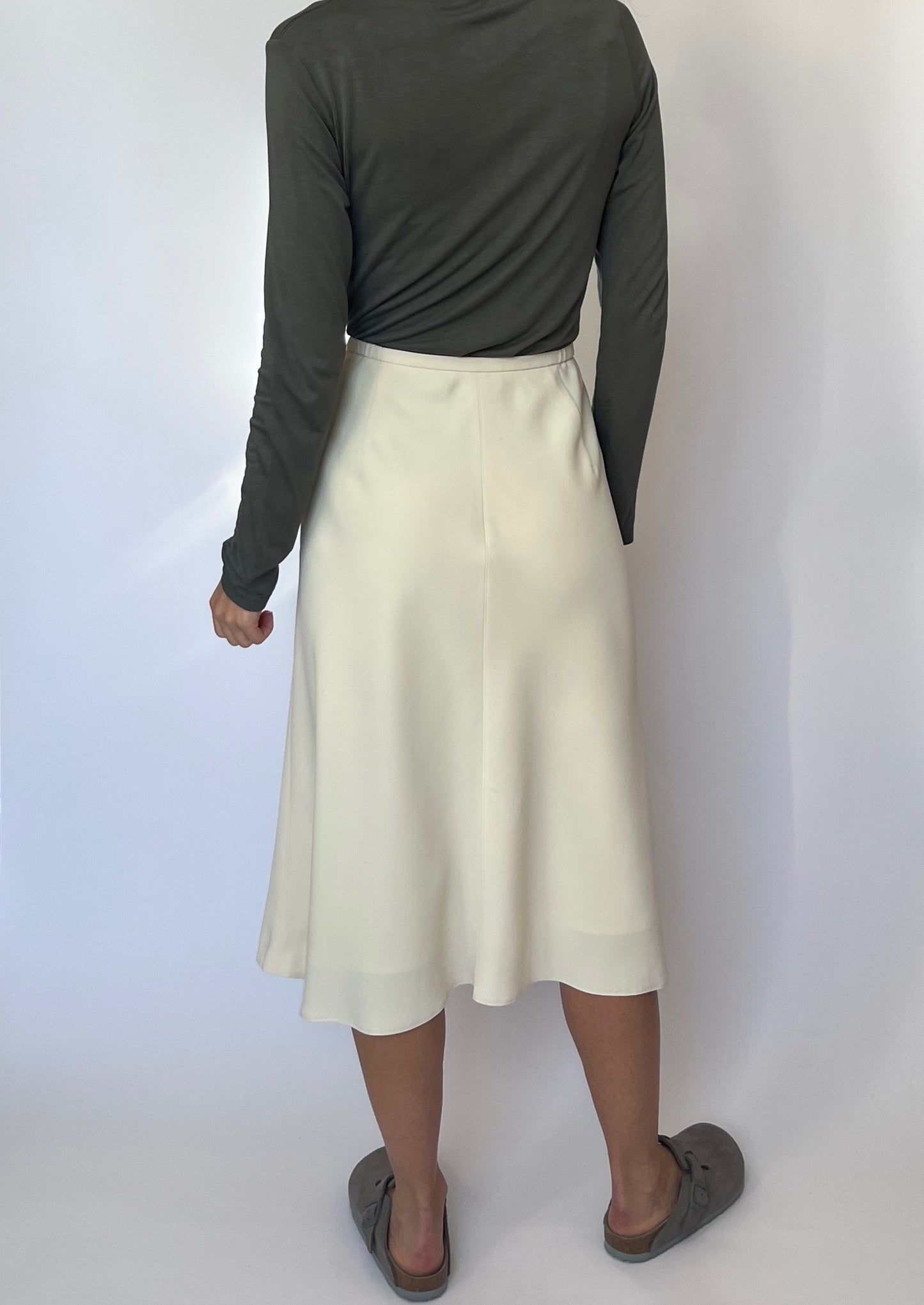 90s Cream Slip Skirt W'30"