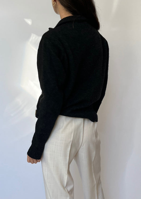 90s Wool Charcoal Fleece S/M