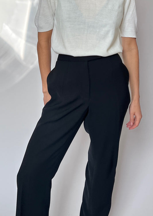 Black High Waist Flared Trousers W'28" S