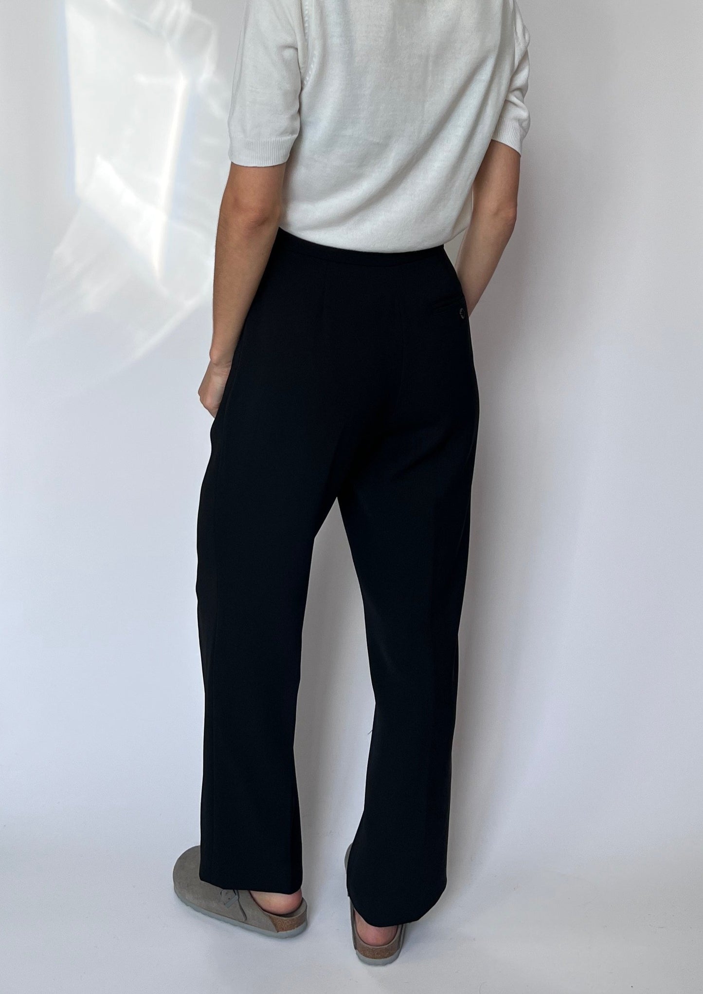 Black High Waist Flared Trousers W'28" S