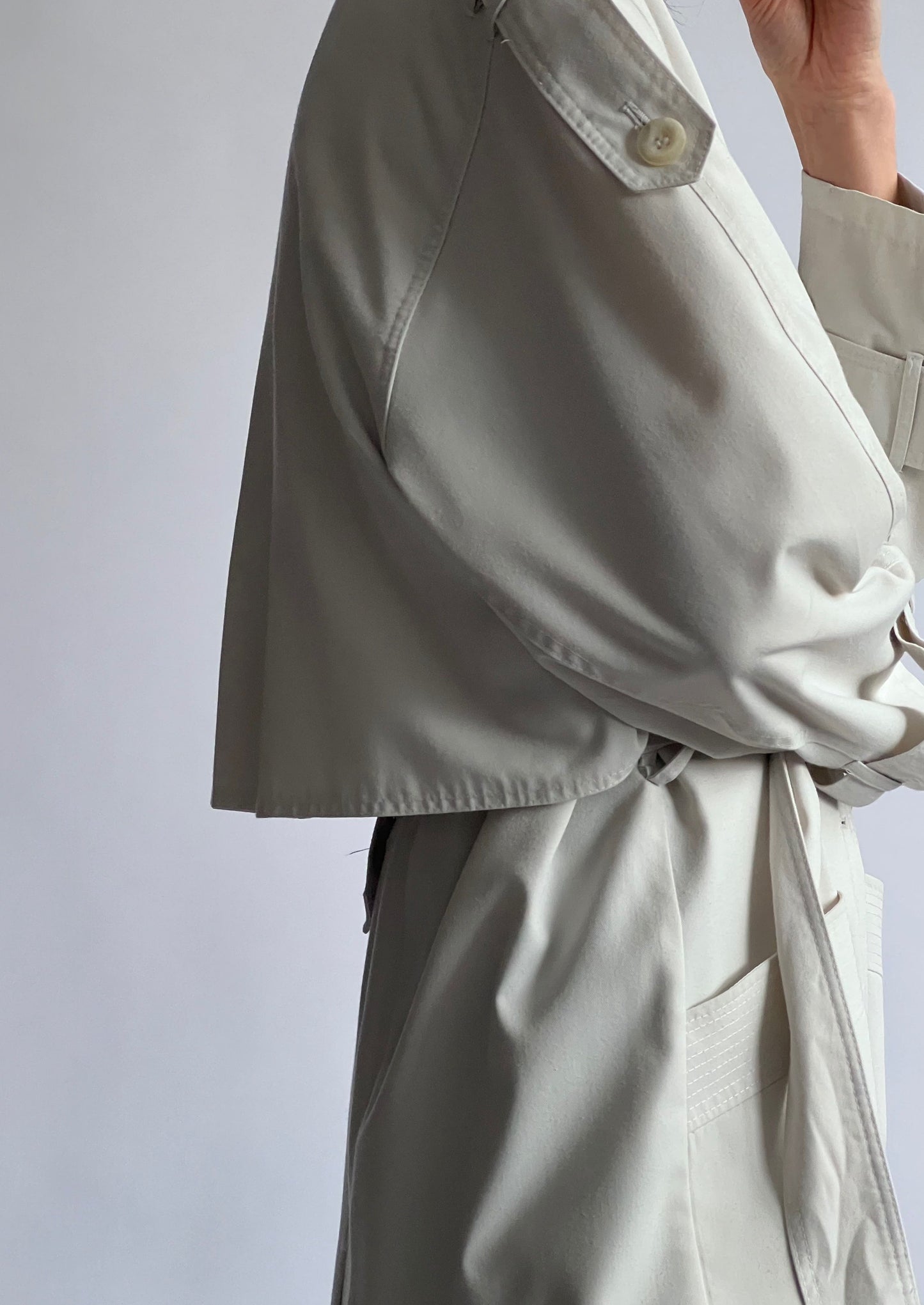 Pleated Cream Trench Coat S/M