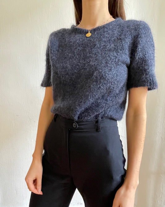 Vintage Navy Mohair Top Size S-M