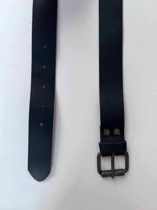 Dark Grey Leather Belt W'26-30"