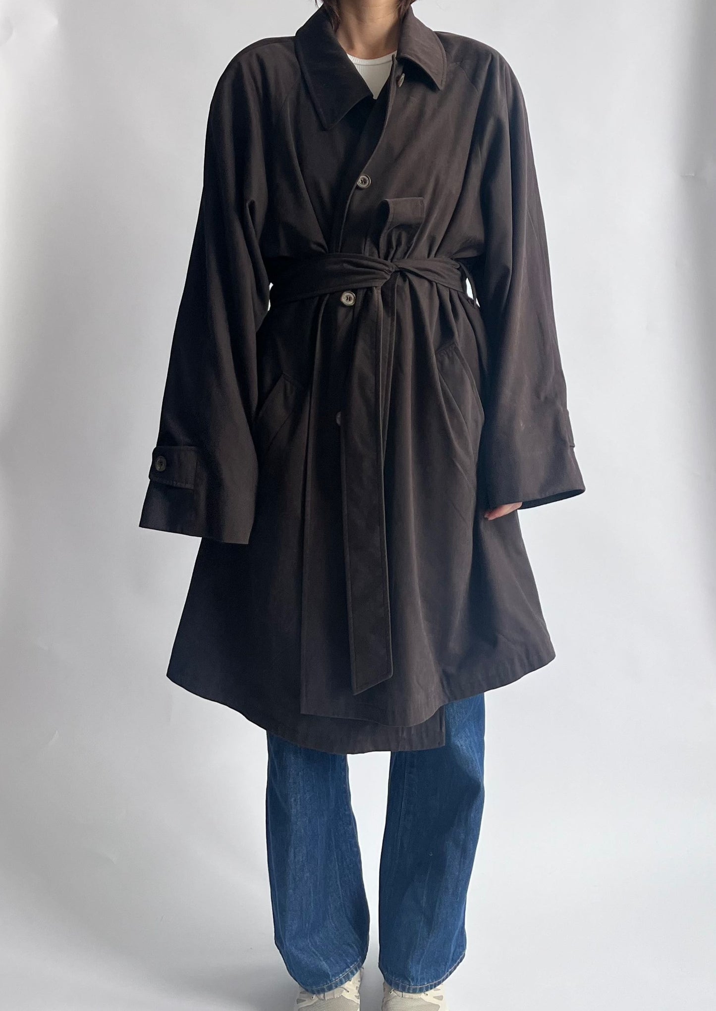 Aquascutum Brown Relaxed Trench Coat S/M