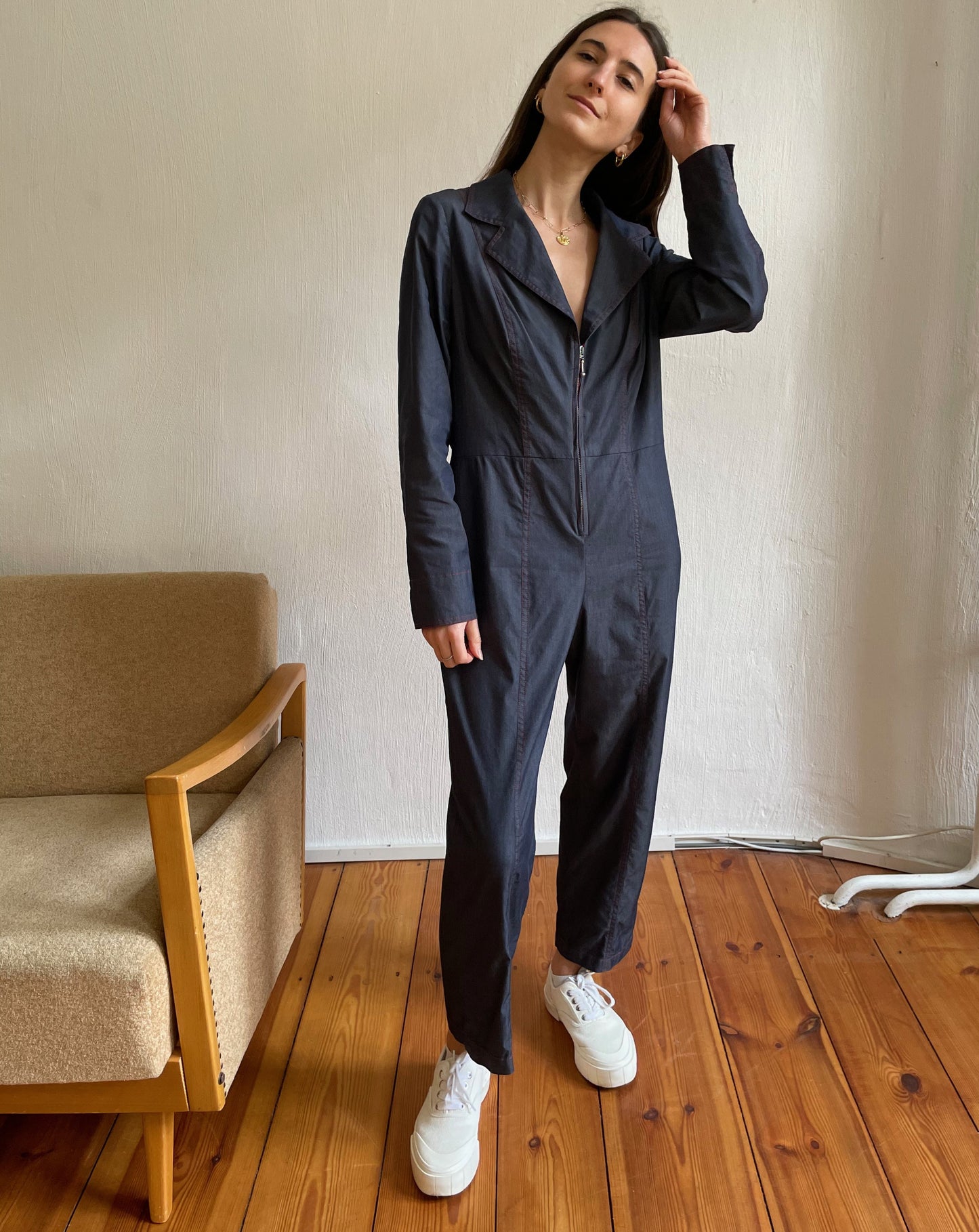 Vintage Lightweight Denim Jumpsuit Boilersuit Size S