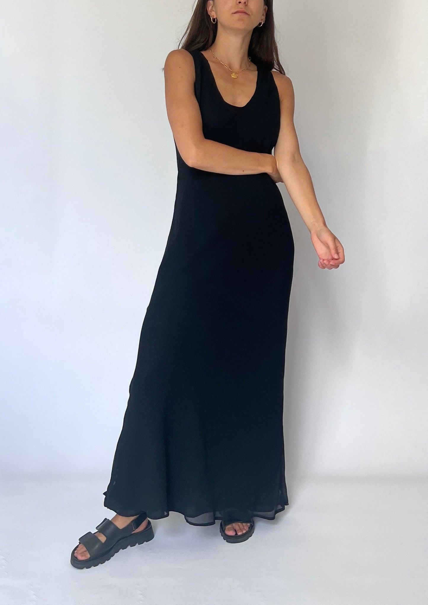 90s Black Tank Dress S/M