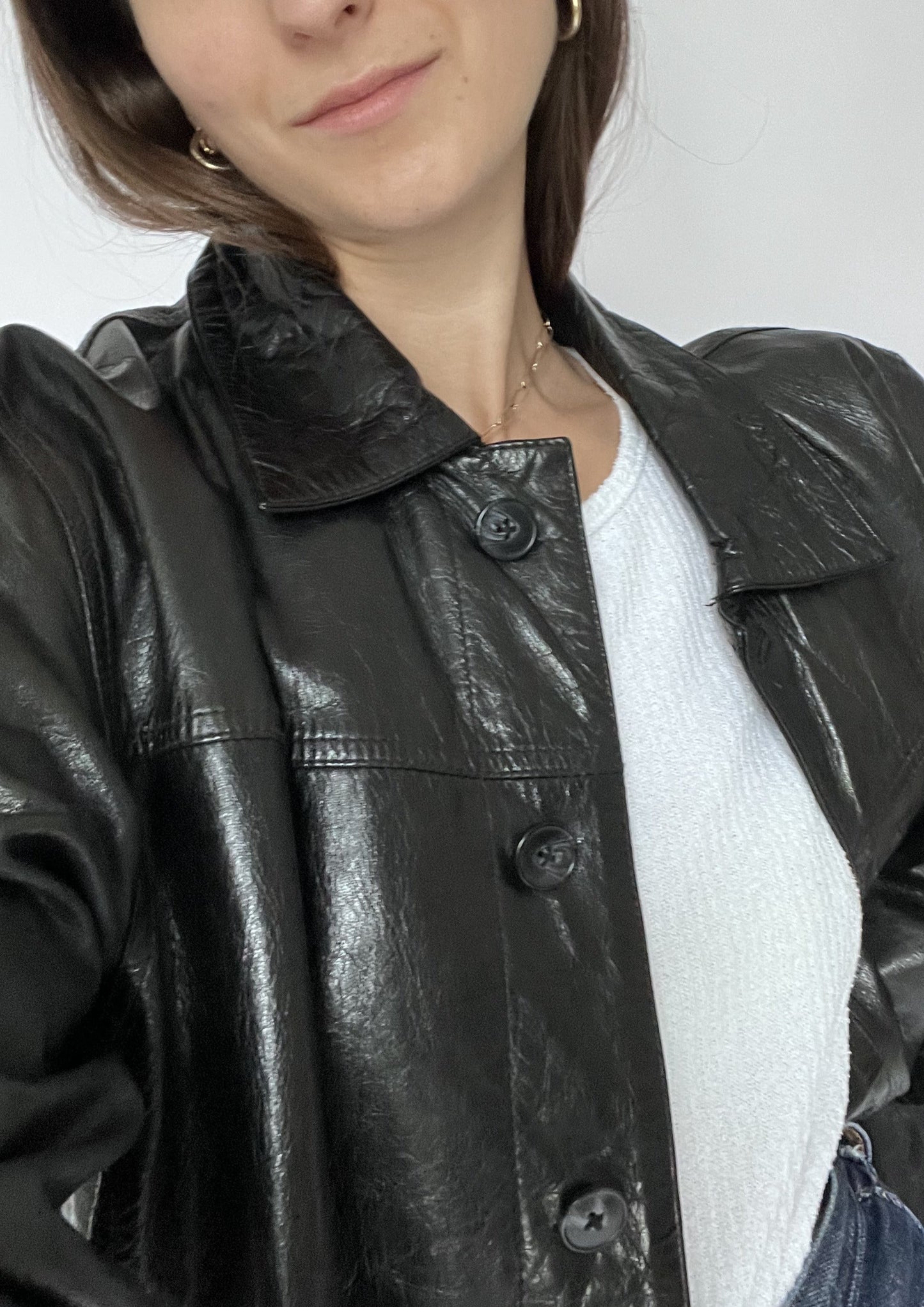 Oversized Boxy Leather Jacket S/M/L