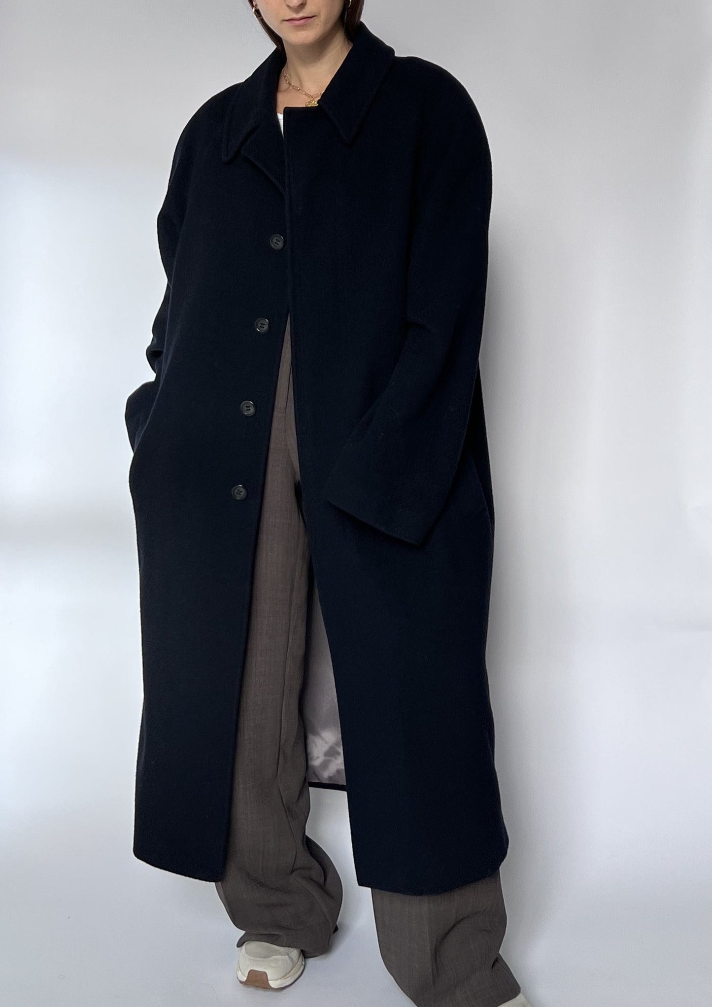 Navy Wool Pierre Cardin Coat S/M/L