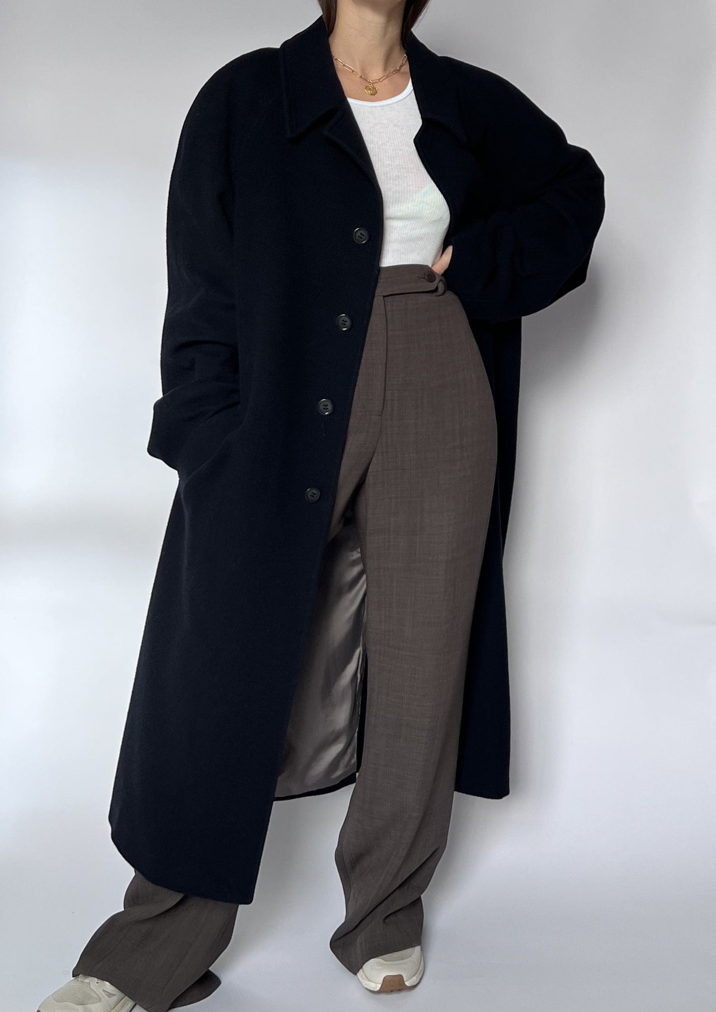 Navy Wool Pierre Cardin Coat S/M/L