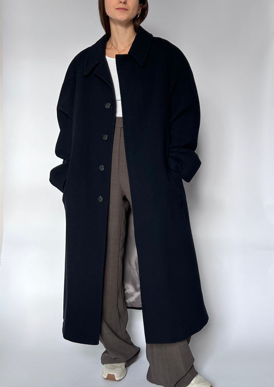 Navy Wool Pierre Cardin Coat S/M/L