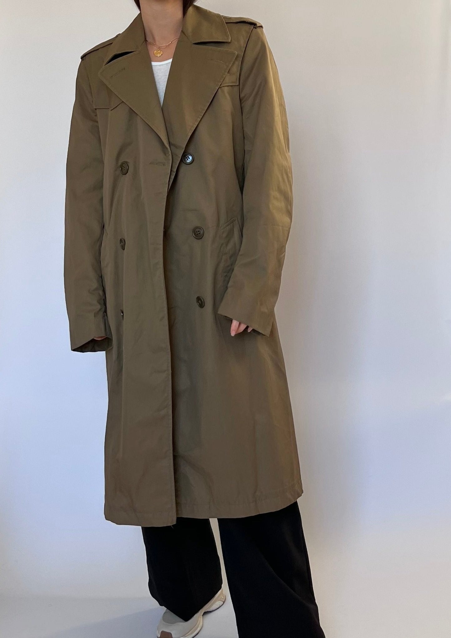 Khaki Trench Coat Removable Lining S/M