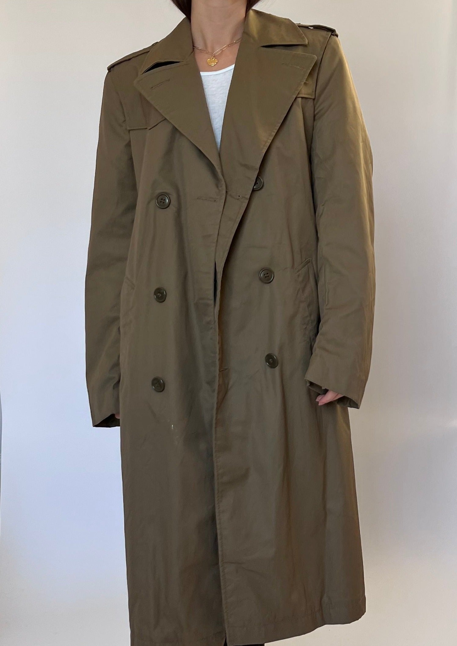 Khaki Trench Coat Removable Lining S/M