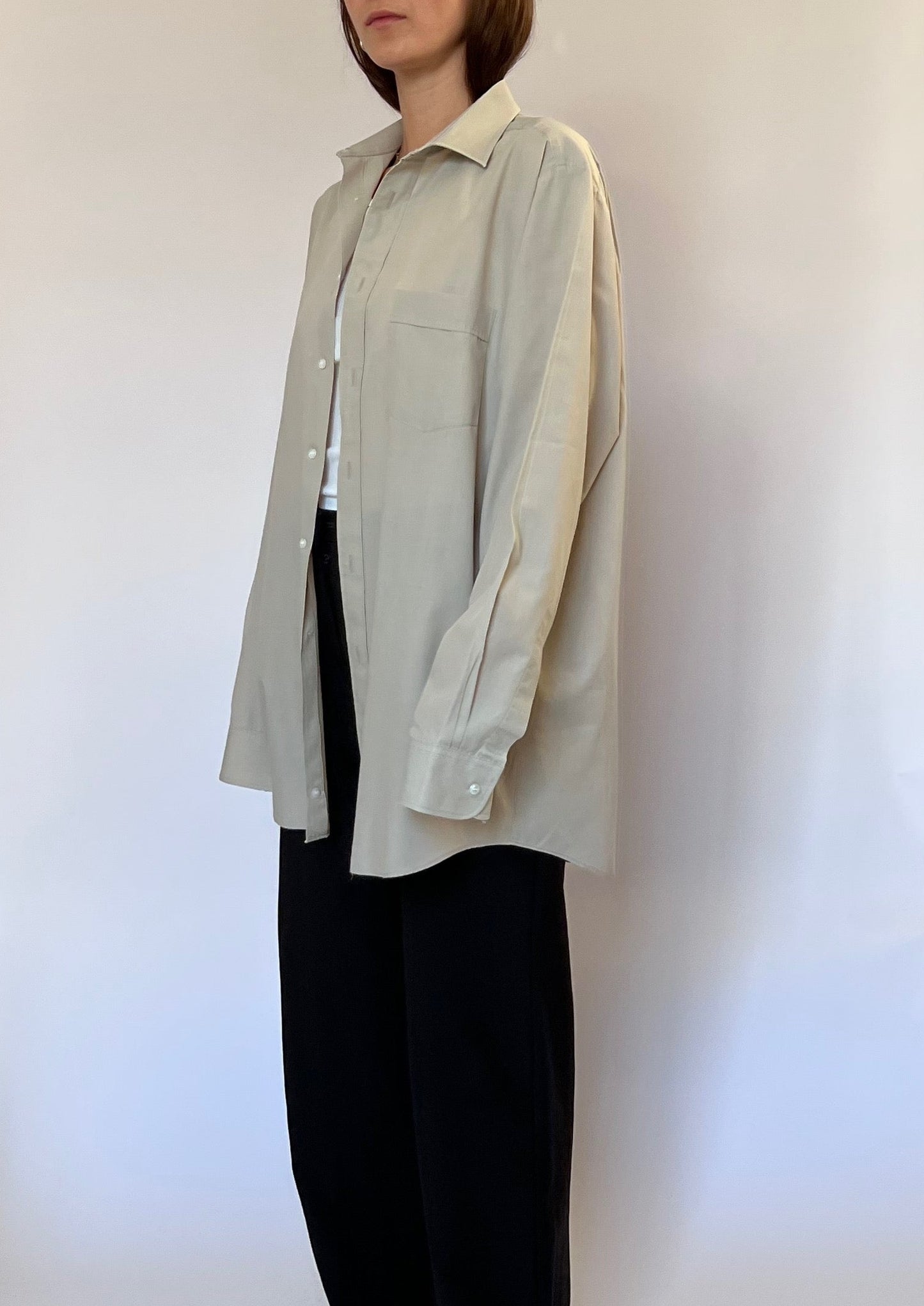 90s Cream Oversized Shirt S/M/L