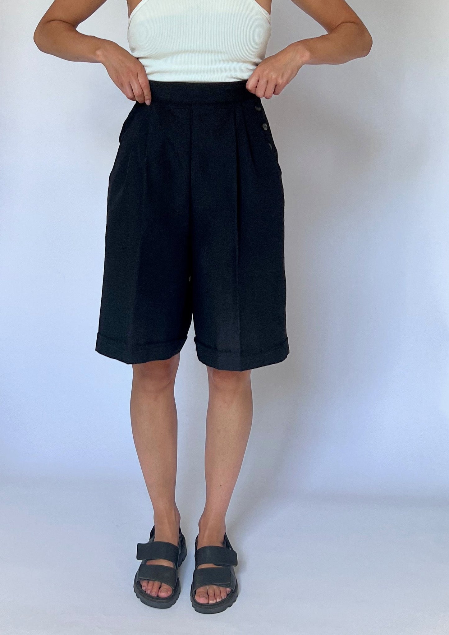 90s Black Bermuda Shorts W'25" XS/S