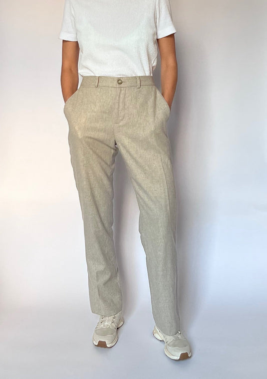 Vintage 90s Wool Grey Suit Trousers M/L W'32"