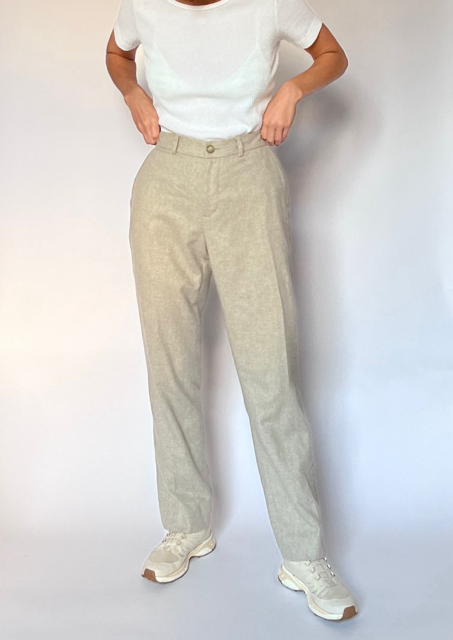 Vintage 90s Wool Grey Suit Trousers M/L W'32"