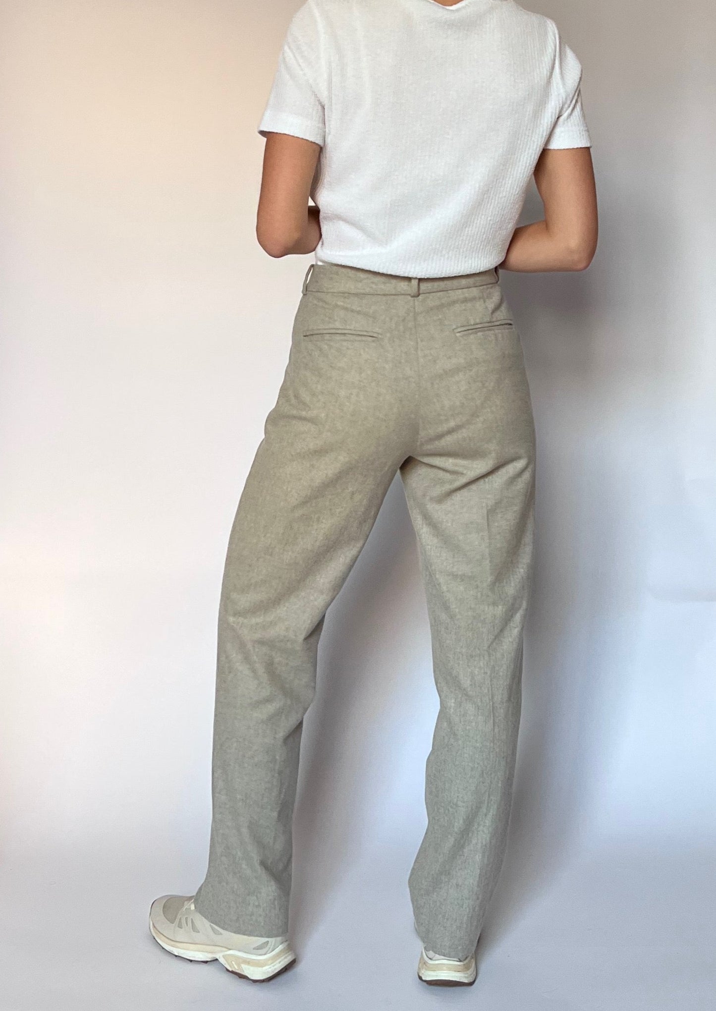 Vintage 90s Wool Grey Suit Trousers M/L W'32"