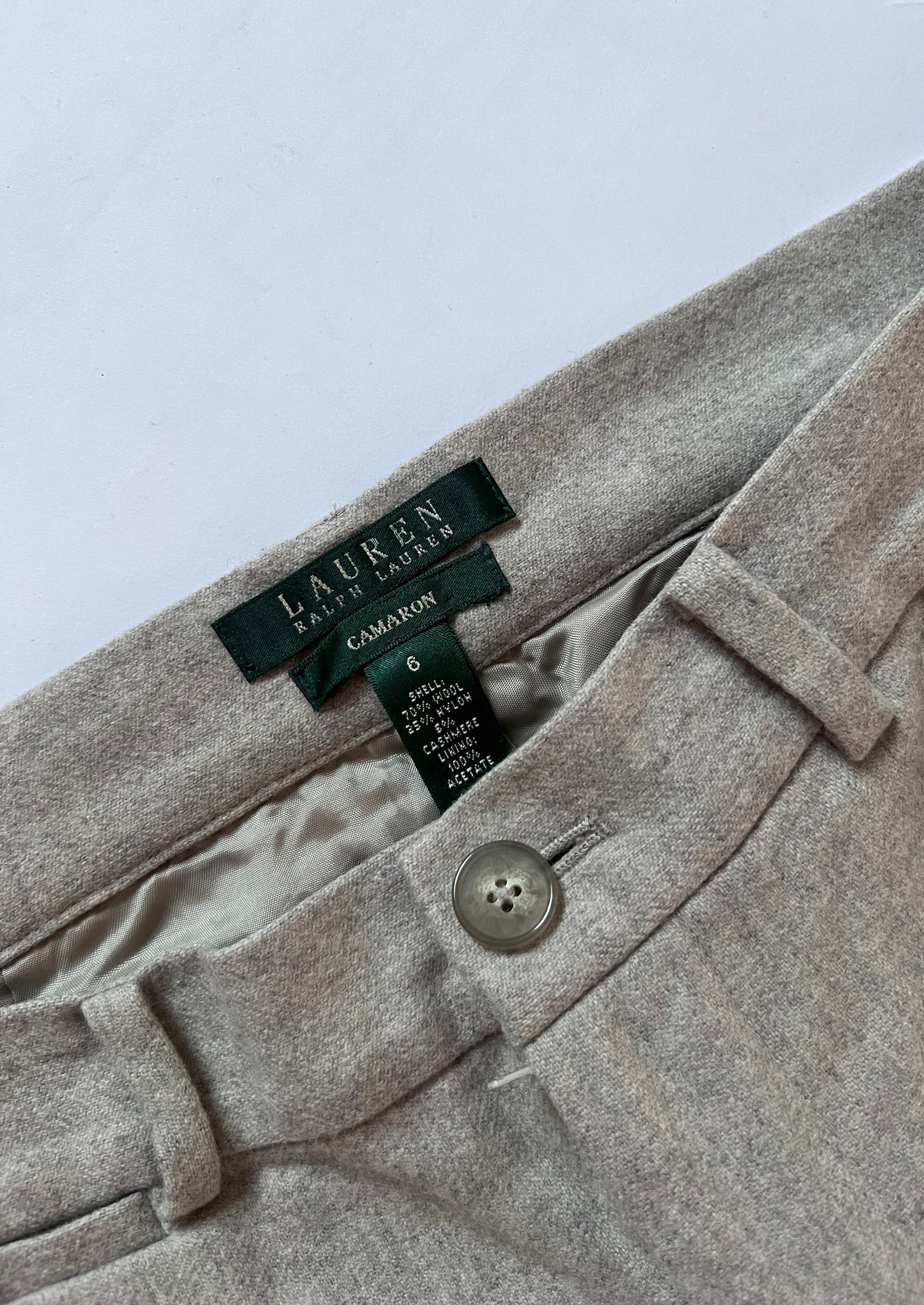 Vintage 90s Wool Grey Suit Trousers M/L W'32"