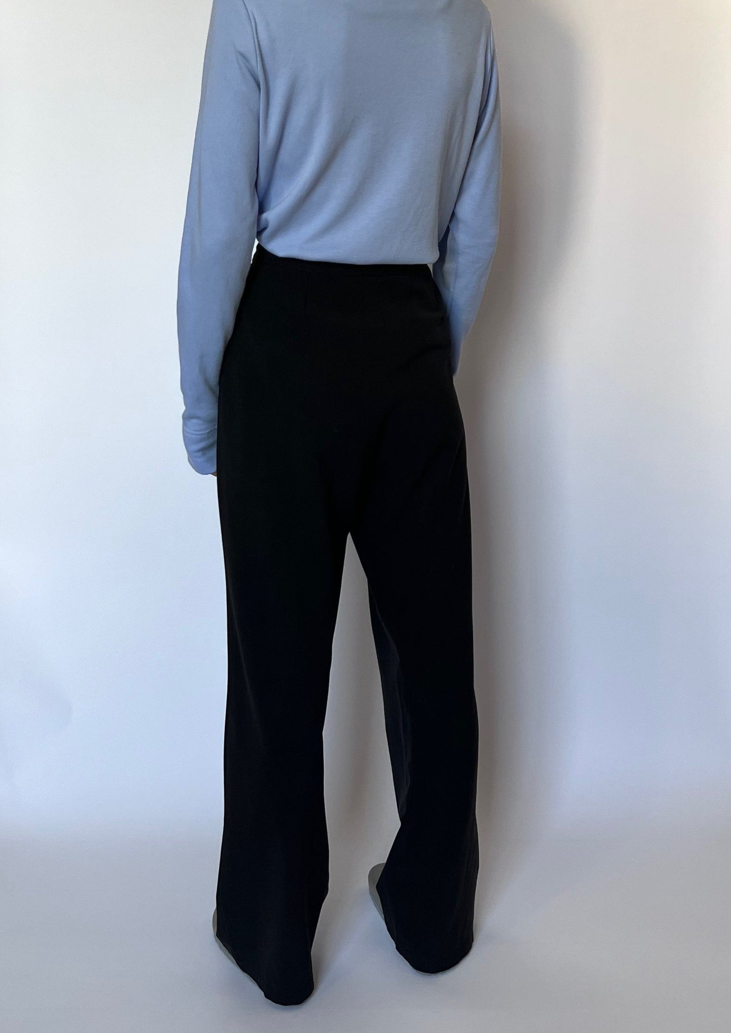 90s Wide Leg Black Suit Trousers W'33" M