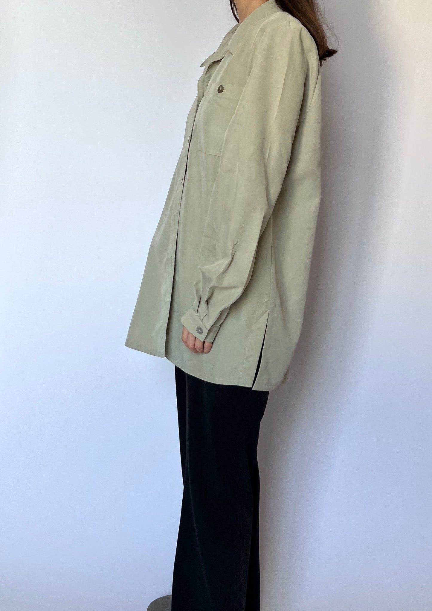 Light Khaki Fluid Oversized Shirt S/M