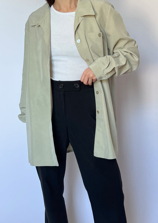 Light Khaki Fluid Oversized Shirt S/M