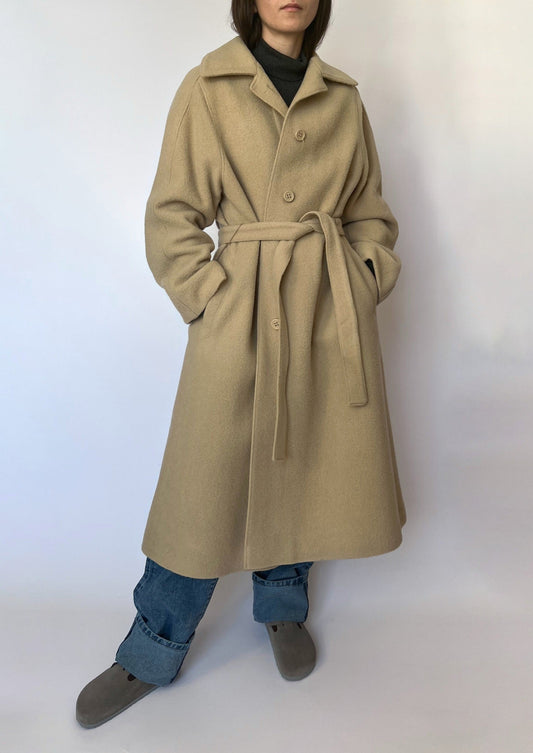 70s Caramel Wrap Wool Coat S/M