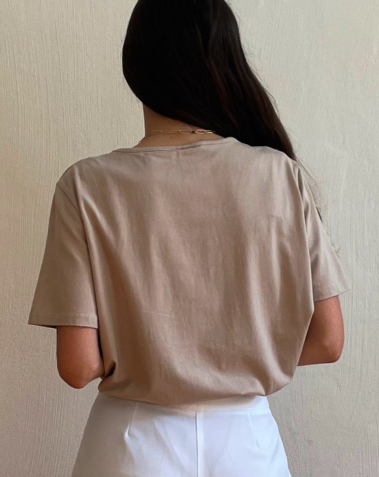 Camel Beige Essential Tee Size S-XL