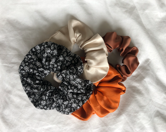 Rust Satin Handmade Upcycled Oversized Scrunchie