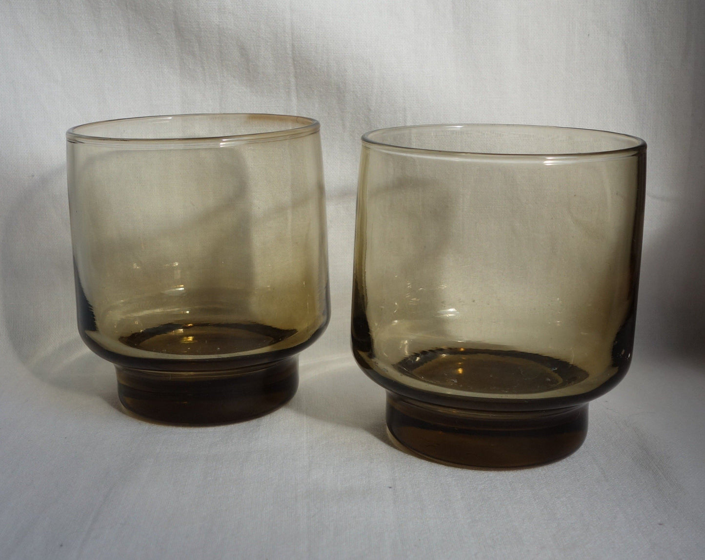 Set of 4 Vintage Amber Whiskey Glasses Tumblers