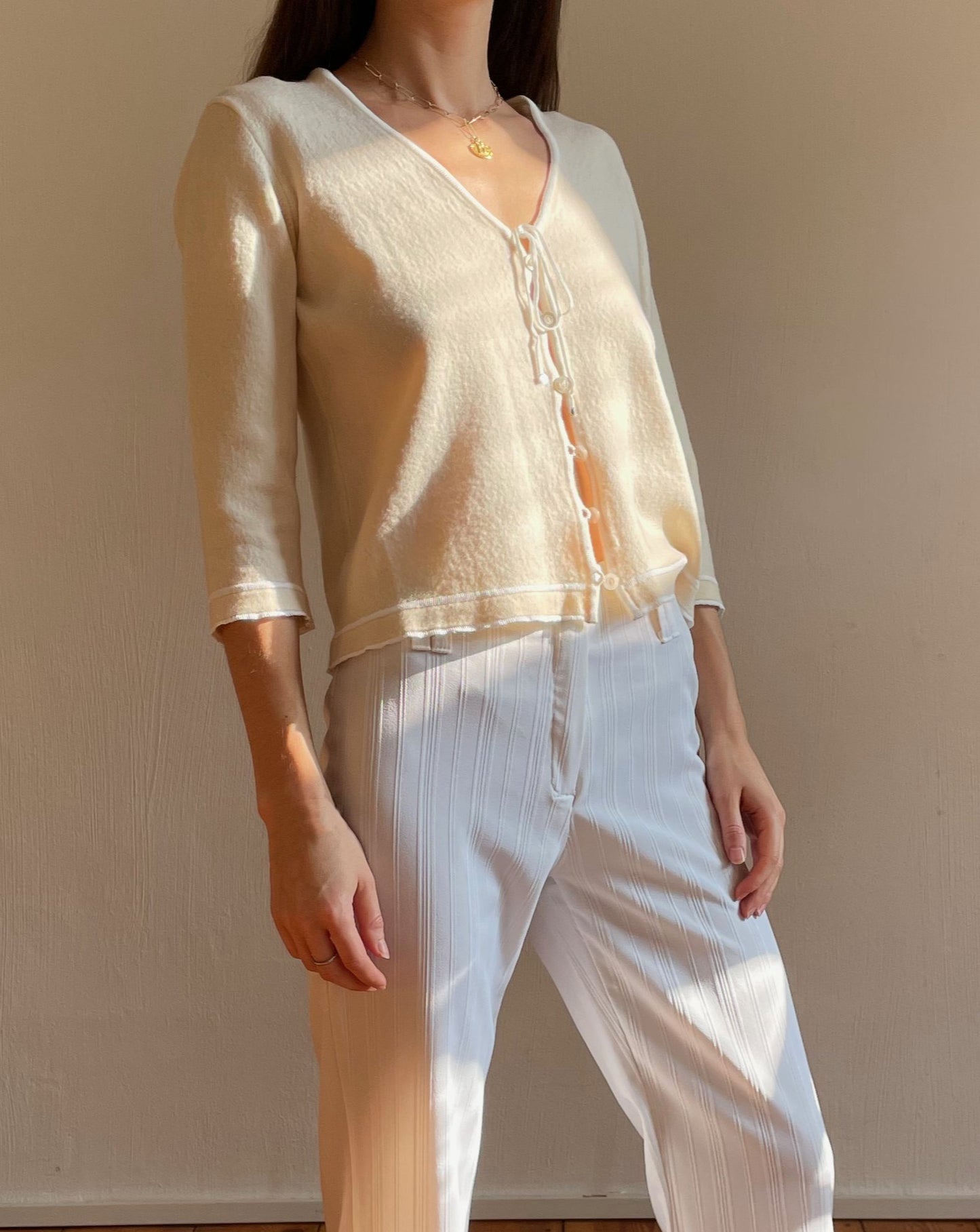 Vintage Escada Cream Cardigan Size S