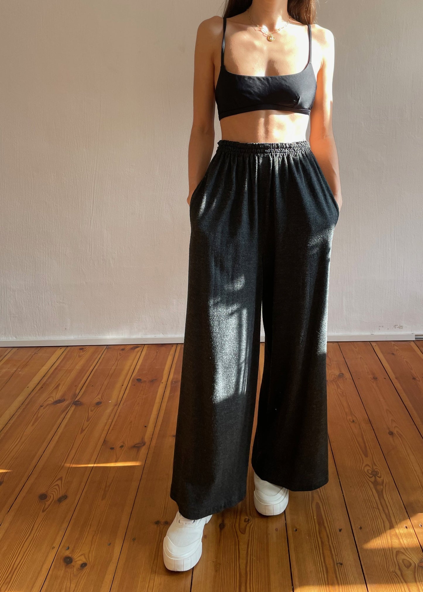 Vintage Charcoal Wide Leg Trousers Size S