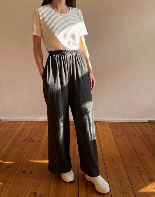 Vintage Charcoal Wide Leg Trousers Size S